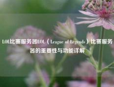 LOL比赛服务器LOL（League of Legends）比赛服务器的重要性与功能详解