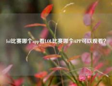 lol比赛哪个app看LOL比赛哪个APP可以观看？