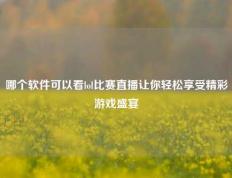 哪个软件可以看lol比赛直播让你轻松享受精彩游戏盛宴