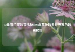 lol比赛门票购买揭秘2023年英雄联盟世界赛的购票秘籍