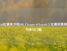 lol比赛多少钱LOL（League of Legends）比赛的费用与参与门槛