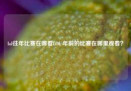 lol往年比赛在哪看LOL 年前的比赛在哪里观看？