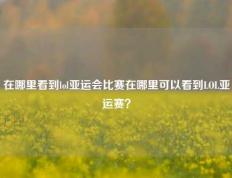 在哪里看到lol亚运会比赛在哪里可以看到LOL亚运赛？