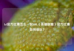 lol官方比赛怎么一起LOL（英雄联盟）官方比赛如何组队？
