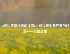 lol总决赛最经典的比赛LOL总决赛中最经典的对决——风暴英雄