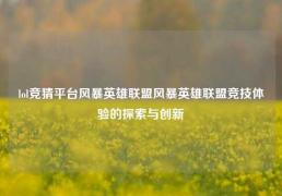 lol竞猜平台风暴英雄联盟风暴英雄联盟竞技体验的探索与创新