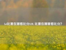 lol比赛在哪看比分LOL 比赛在哪里看比分？