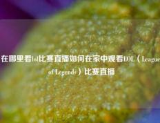 在哪里看lol比赛直播如何在家中观看LOL（League of Legends）比赛直播
