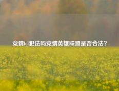 竞猜lol犯法吗竞猜英雄联盟是否合法？