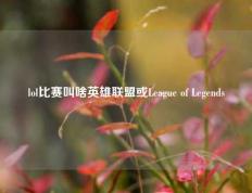 lol比赛叫啥英雄联盟或League of Legends