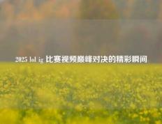 2025 lol ig 比赛视频巅峰对决的精彩瞬间