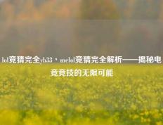 lol竞猜完全yb33丶melol竞猜完全解析——揭秘电竞竞技的无限可能