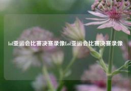 lol亚运会比赛决赛录像Lol亚运会比赛决赛录像