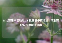 lol比赛服申请地址LOL 比赛服申请地址 - 精准获取与快速申请指南