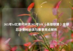 2025年lol比赛时间表2025年LOL（英雄联盟）全球总决赛时间表与赛事亮点解析