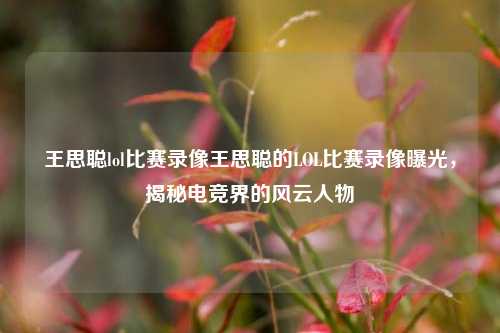 王思聪lol比赛录像王思聪的LOL比赛录像曝光，揭秘电竞界的风云人物