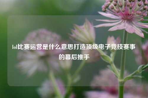 lol比赛运营是什么意思打造顶级电子竞技赛事的幕后推手