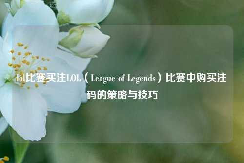 lol比赛买注LOL（League of Legends）比赛中购买注码的策略与技巧