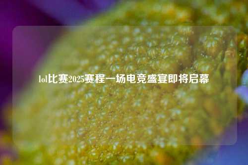 lol比赛2025赛程一场电竞盛宴即将启幕