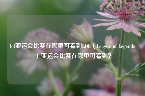 lol亚运会比赛在哪里可看到LOL（League of Legends）亚运会比赛在哪里可看到？