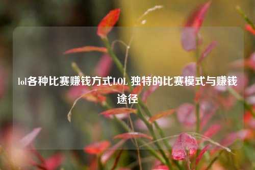 lol各种比赛赚钱方式LOL 独特的比赛模式与赚钱途径