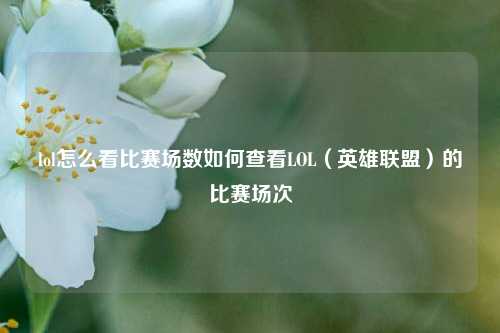 lol怎么看比赛场数如何查看LOL（英雄联盟）的比赛场次