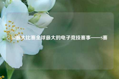 lol最大比赛全球最大的电子竞技赛事——S赛