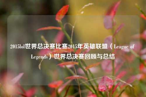 2015lol世界总决赛比赛2015年英雄联盟（League of Legends）世界总决赛回顾与总结