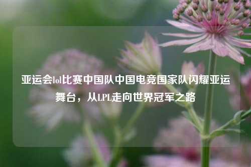 亚运会lol比赛中国队中国电竞国家队闪耀亚运舞台，从LPL走向世界冠军之路