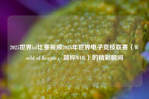2025世界lol比赛视频2025年世界电子竞技联赛（World of League，简称WOL）的精彩瞬间
