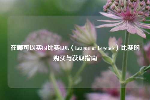 在哪可以买lol比赛LOL（League of Legends）比赛的购买与获取指南