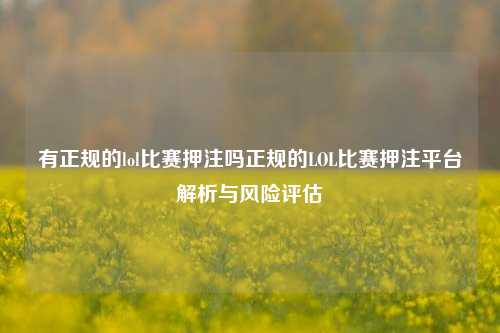 有正规的lol比赛押注吗正规的LOL比赛押注平台解析与风险评估