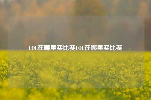 LOL在哪里买比赛LOL在哪里买比赛