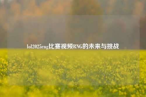 lol2025rng比赛视频RNG的未来与挑战