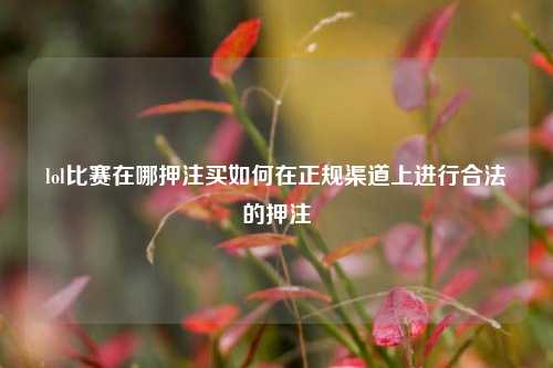 lol比赛在哪押注买如何在正规渠道上进行合法的押注