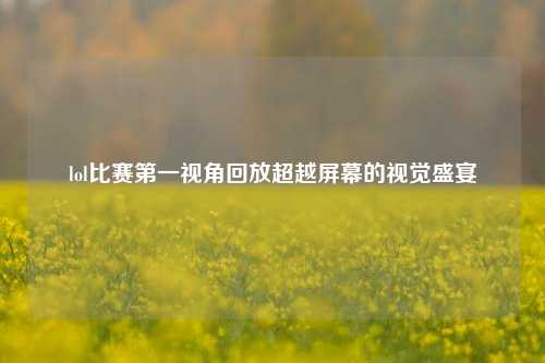 lol比赛第一视角回放超越屏幕的视觉盛宴