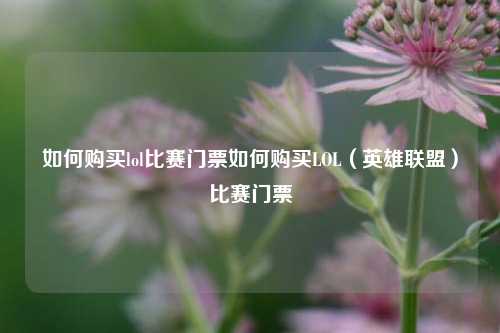 如何购买lol比赛门票如何购买LOL（英雄联盟）比赛门票
