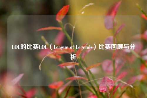 LOL的比赛LOL（League of Legends）比赛回顾与分析
