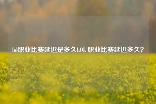 lol职业比赛延迟是多久LOL 职业比赛延迟多久？