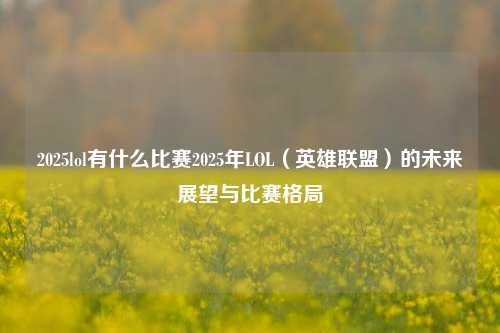 2025lol有什么比赛2025年LOL（英雄联盟）的未来展望与比赛格局
