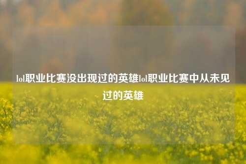 lol职业比赛没出现过的英雄lol职业比赛中从未见过的英雄