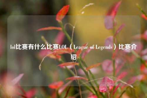 lol比赛有什么比赛LOL（League of Legends）比赛介绍
