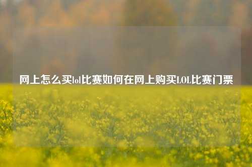网上怎么买lol比赛如何在网上购买LOL比赛门票