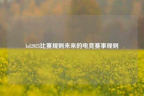 lol2025比赛规则未来的电竞赛事规则