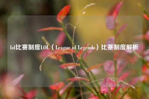 lol比赛制度LOL（League of Legends）比赛制度解析