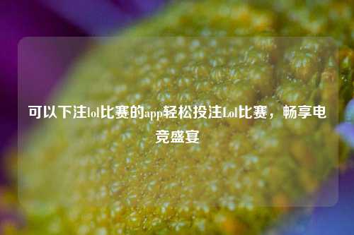 可以下注lol比赛的app轻松投注Lol比赛，畅享电竞盛宴
