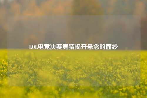 LOL电竞决赛竞猜揭开悬念的面纱