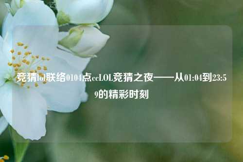 竞猜lol联络0104点ccLOL竞猜之夜——从01:04到23:59的精彩时刻