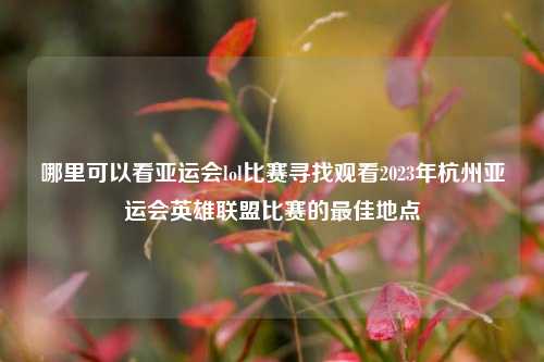 哪里可以看亚运会lol比赛寻找观看2023年杭州亚运会英雄联盟比赛的最佳地点