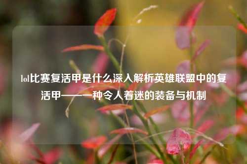 lol比赛复活甲是什么深入解析英雄联盟中的复活甲——一种令人着迷的装备与机制